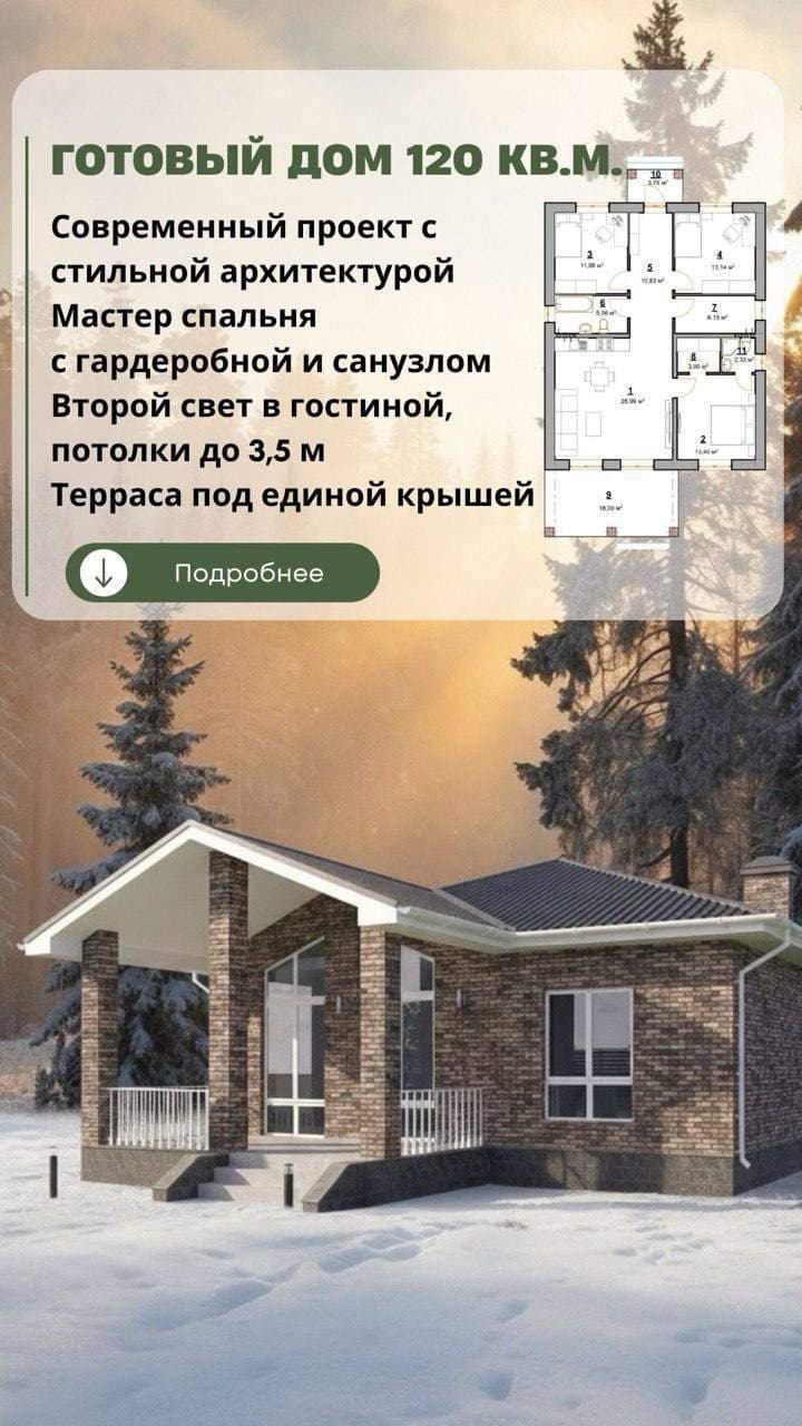 Дом 120 кв.м. на 6.3 сотках